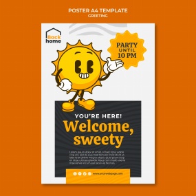 问候语展板PSD平面模板